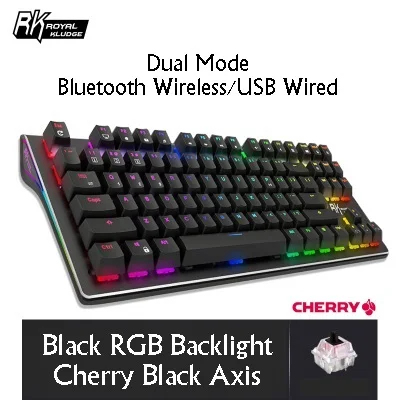 Серый Royal Kludge RK G87 двойной режим Bluetooth беспроводной/USB Проводная RGB подсветка перезаряжаемая Механическая игровая клавиатура RK/Cherry Axis - Цвет: Серый