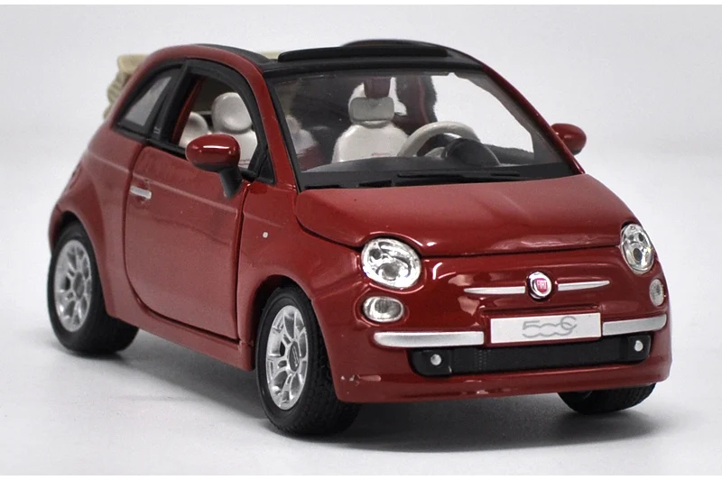 Оригинальная фабричная 1:24 FIAT 500 ABARTH 500 игрушечная машинка из сплава, игрушки для детей, литая модель автомобиля, подарок на день рождения