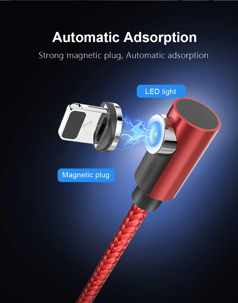 ACCEZZ Магнитный зарядный кабель освещение для iPhone X XR 7 XS Plus samsung S6 S7 huawei type-C Магнит Micro USB зарядный кабель 2 м