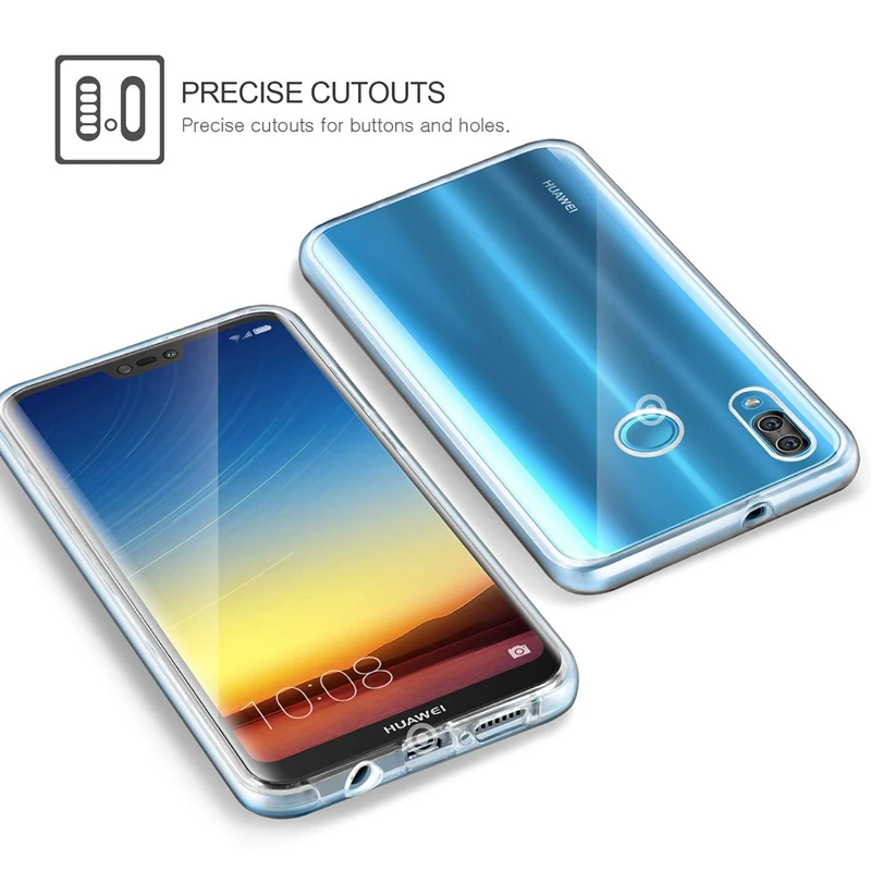 360 Degree Full Body Case For Huawei P Smart 2019 + 5.65 6.3 inch 6.21 Plus Transparent Silicone Gel TPU Soft Cover |