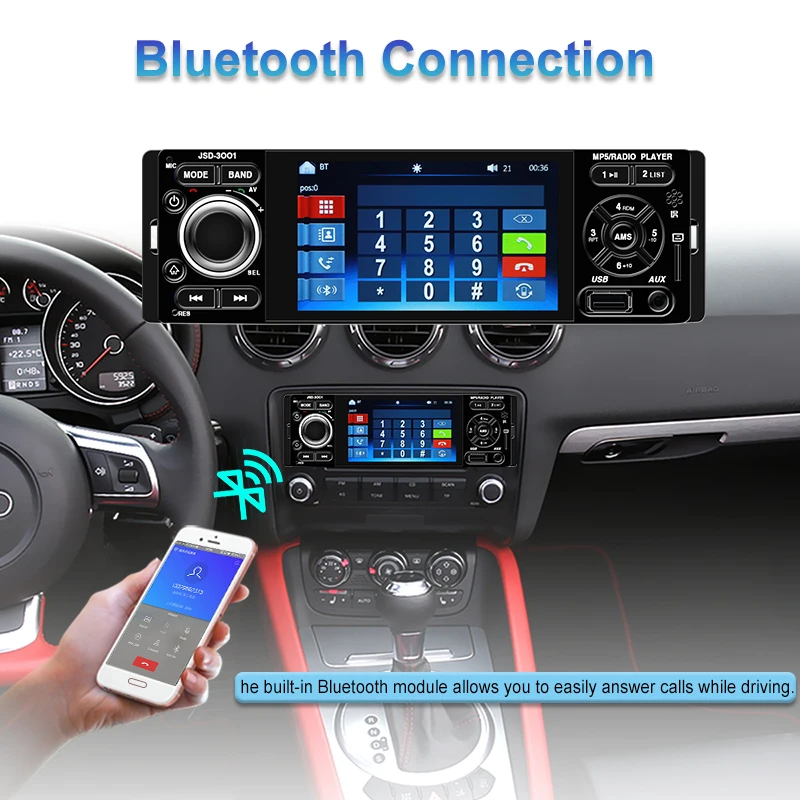 Автомагнитола 1 din 4," сенсорный экран FM радио авто аудио стерео радио Bluetooth Авторадио Поддержка Зеркало Ссылка камера заднего вида
