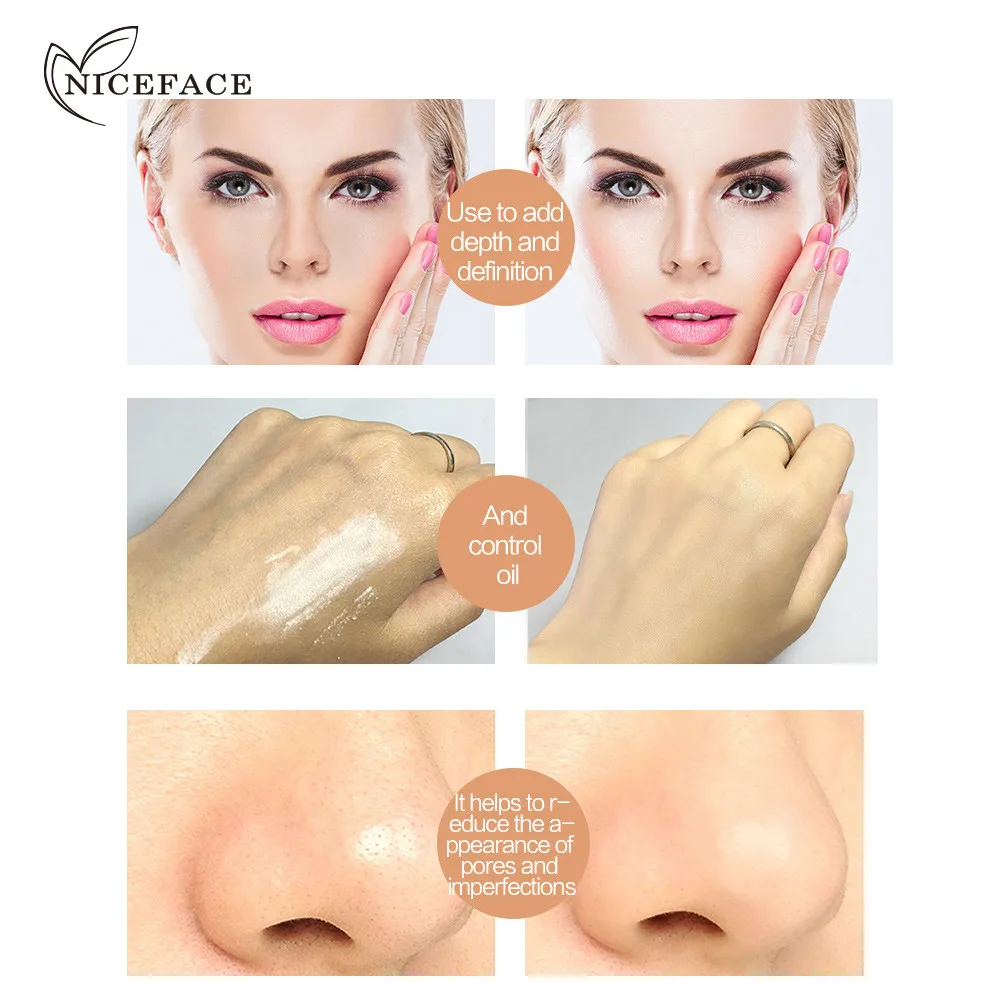 NICEFACE кисточка для корректирующей рассыпной пудры макияж под кожу, чтобы отметить яркий цвет матовый порошок свободный порошок Косметика для красоты 19L0624