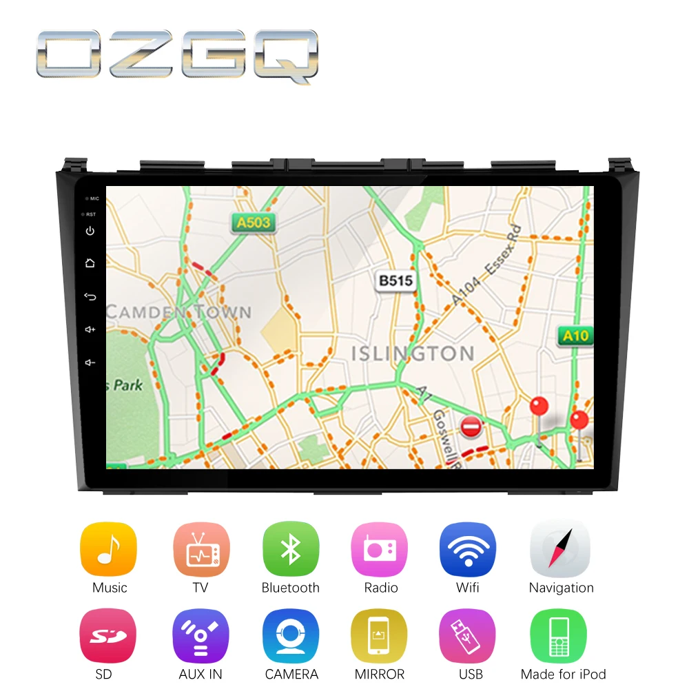 OZGQ Android 7 1 Автомобильный плеер для Honda CR V/CRV 2006 2011 HD экран Авто GPS навигация BT радио
