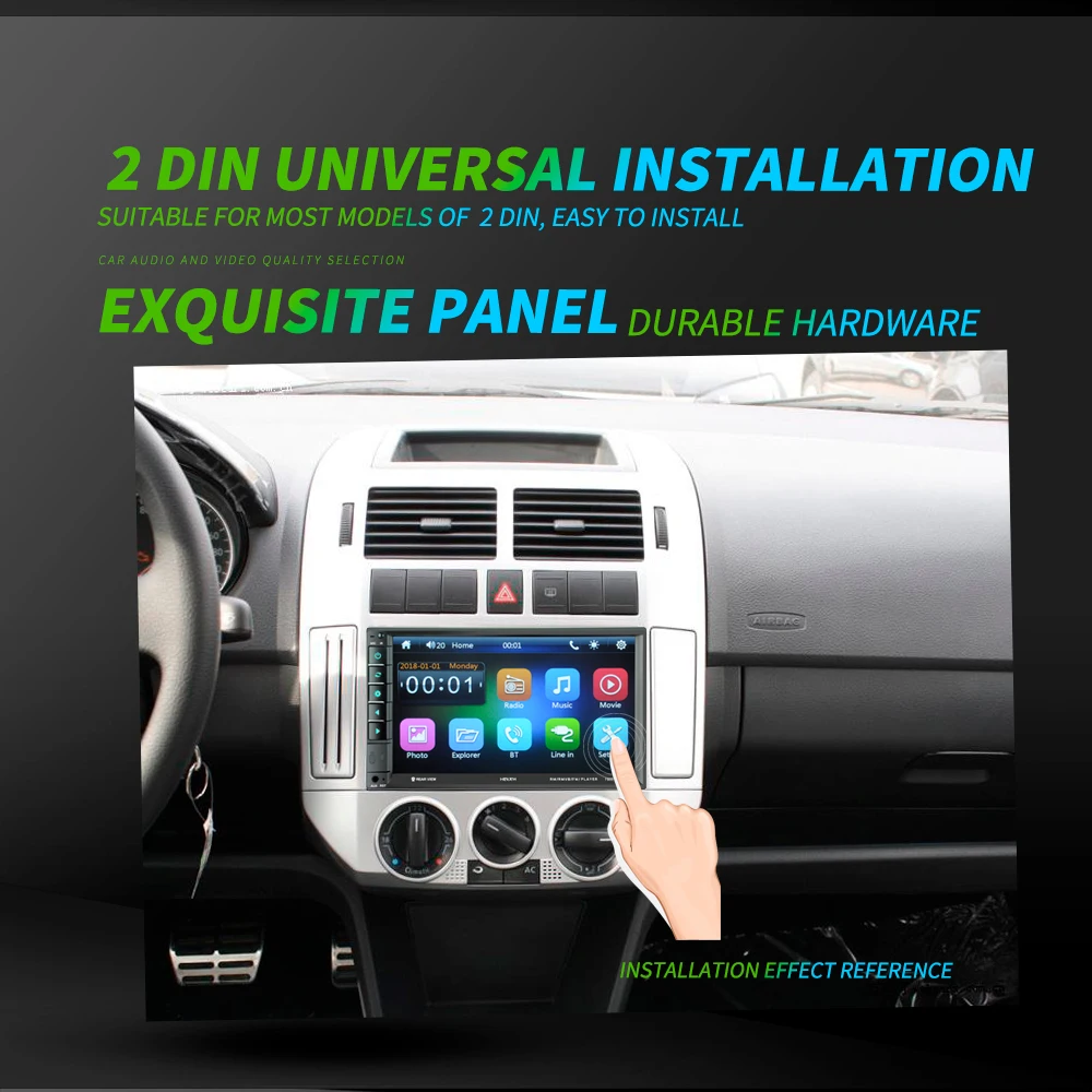 Hevxm 7 дюймов автомобиля 2din Радио Аудио сенсорный экран Мультимедиа Bluetooth MirrorLink