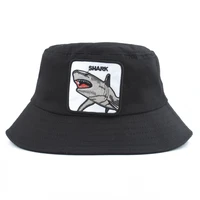 2021 new fashion panama bucket hats men women summer fishing hat shark embroidery animal hip hop cap bob hat chapeau
