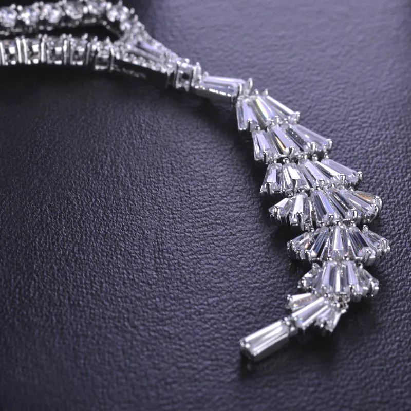 

Madrry Luxury Wedding Jewelry Sets Necklaces & Earrings Cubic Zirconia Copper Long Drop Earrings Rhinestones Pendants For Women