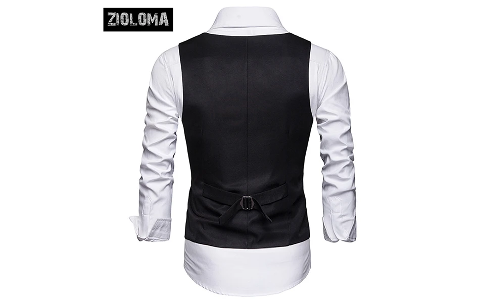ZIOLOMA Men Basic Casual Male Waistcoat Gilet Homme Plaid Sleeveless Social