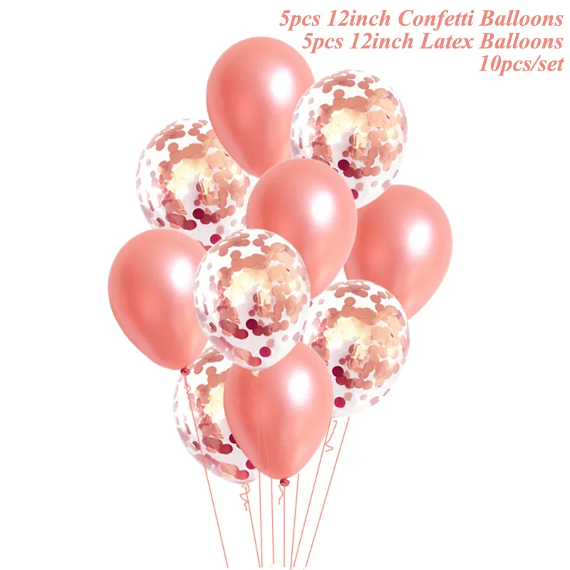 Rose Gold Confetti 24 шт./компл. 16 21 30 40 50 60th с днем рождения звезда розового золота конфетти 40 дюймов количество Фольга шар Декор для вечеринки в честь Дня рождения поставки - Цвет: Rose Gold Confetti