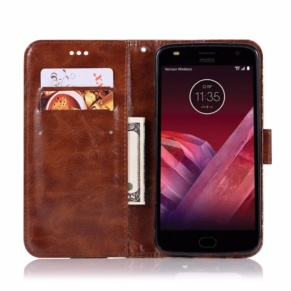 Aiglat чехол для Motorola MOTO Z2 играть Винтаж Ретро плотная PU кожаный Стенд Функция карты