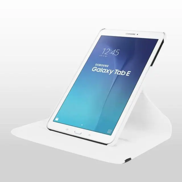 4 в 1 модный вращающийся на 360 Градусов Кожаный чехол для samsung Galaxy Tab E 9,6 T560 T561 чехол для планшета+ защита экрана+ OTG+ ручка - Цвет: white