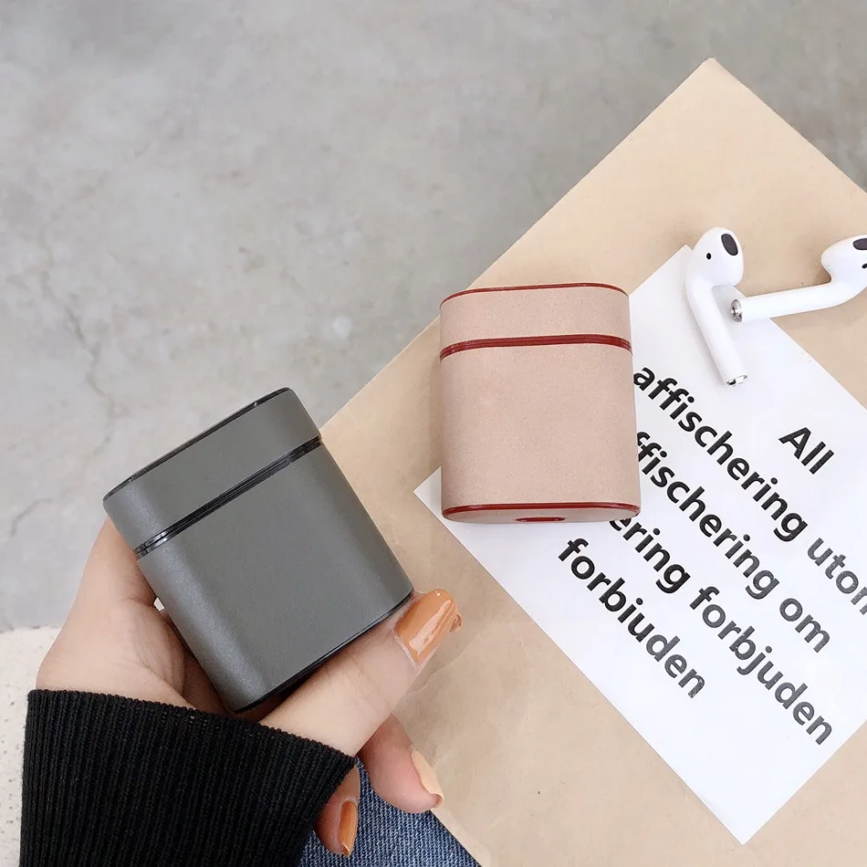 Axbety для AirPods 2 Чехол кожаный чехол для наушников Чехол коробка для Apple Airpods 1 2 Чехол Мягкая микрофибра жесткий чехол