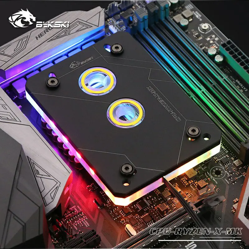 Водяной блок Bykski для процессора AMD RYZEN3000 AM3 + AM4 1950X TR4 x397x570 материнская плата/5 В 3PIN RGB