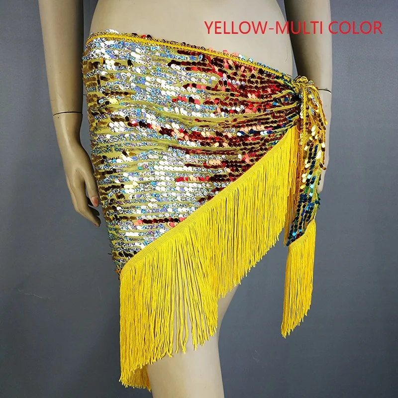 Женский пояс для танца живота с бахромой и блестками 14 цветов | Тематическая