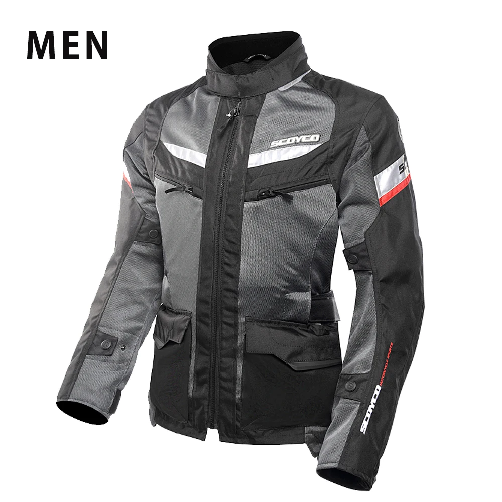 JK60 black jacket SCOYCO мотоциклетная куртка летняя сетчатая дышащая гоночная одежда Светоотражающая мотоциклетная куртка для езды Jaqueta Motoqueiro - Цвет: JK60 black jacket