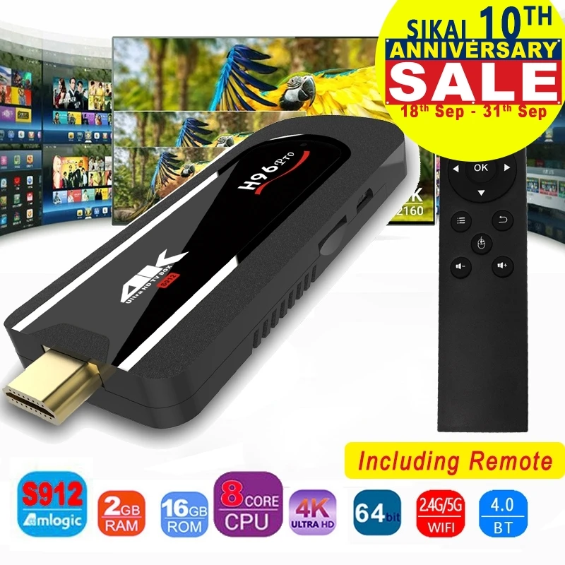H96 Pro 4k мини ТВ карта Восьмиядерный Amlogic S912 DDR3 2 Гб ПЗУ 16 ГБ Android 7 1 ПК 4G Wifi HD2.0 BT4.1 Smart tv
