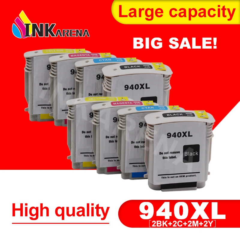 

INKARENA 2 Set 940XL Compatible Ink Cartridge Replacement For HP 940 XL For HP940 For HP OfficeJet Pro 8000 8500a 8500 Printer