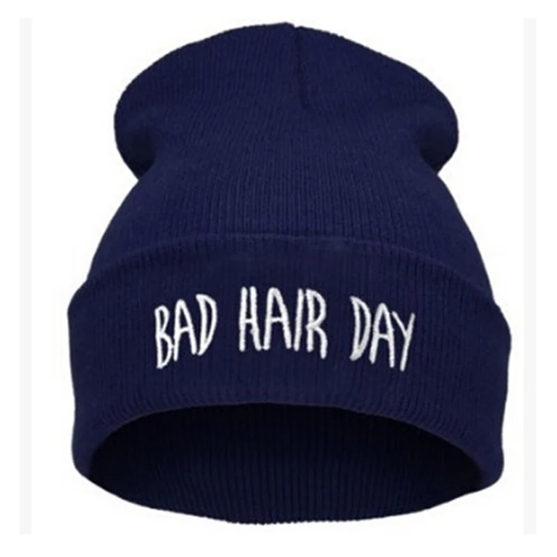 9 Шапочка Bad Hair Day Beanie шапка женский из смеси хлопка с буквенным принтом вязаная зимняя шапка хип-хоп шапки кепки s дешево - Цвет: 9