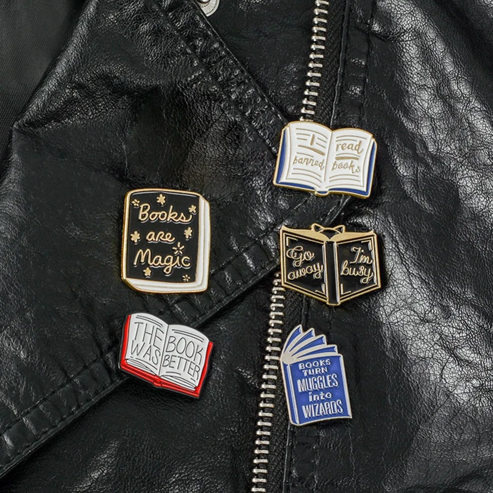 Книга Коллекция булавок для чтения броши Значки книг художественные украшения