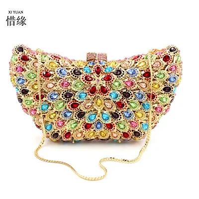XIYUAN Совершенно новая Утонченная вечерняя сумка с кристаллами Стразы застежка