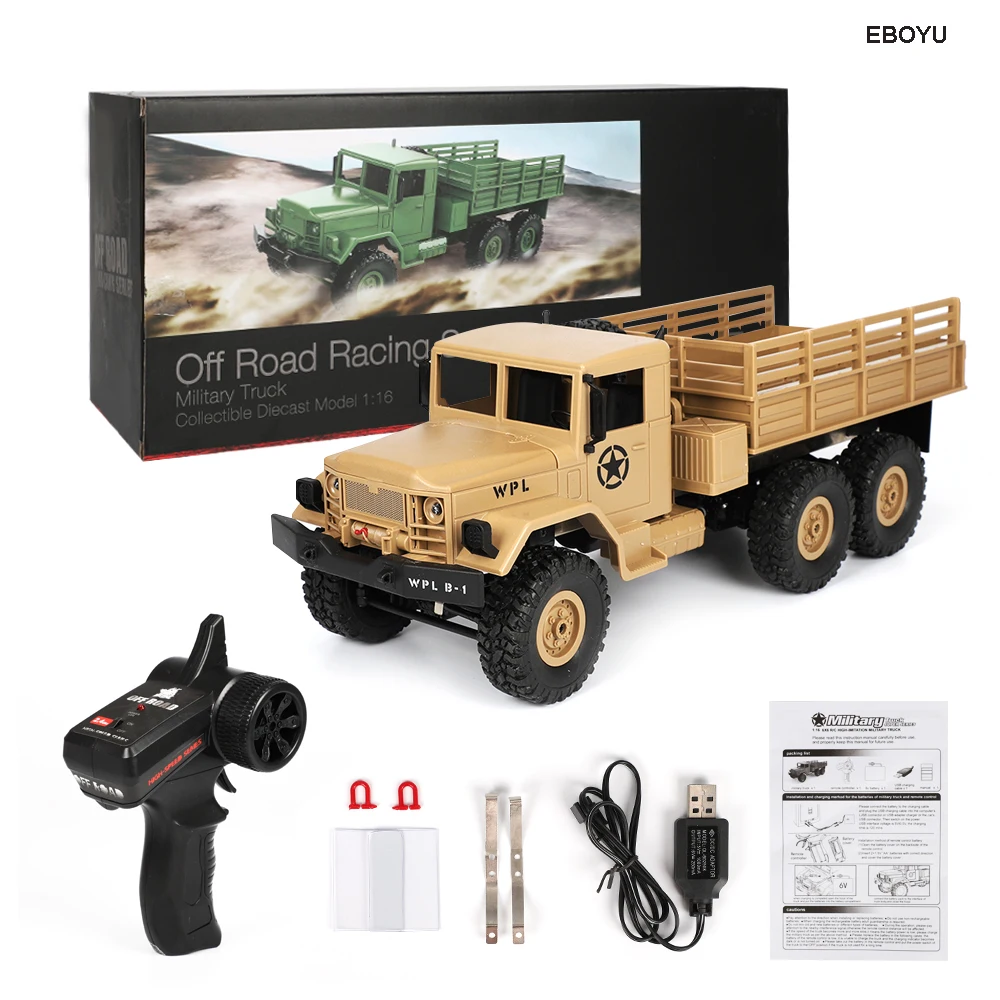 WPL B16 RC грузовик 1/16 2 4G 6WD гусеничный внедорожник с светильник RTR|rc racing car|rc carmonster truck