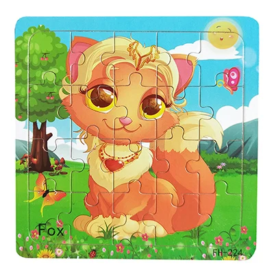 Детские игрушки 20 шт./компл. мультфильм животных головоломки имеют ссылки на фотографии деревянные игрушки для детей обучающие подарок yu-gi-ой - Цвет: 17
