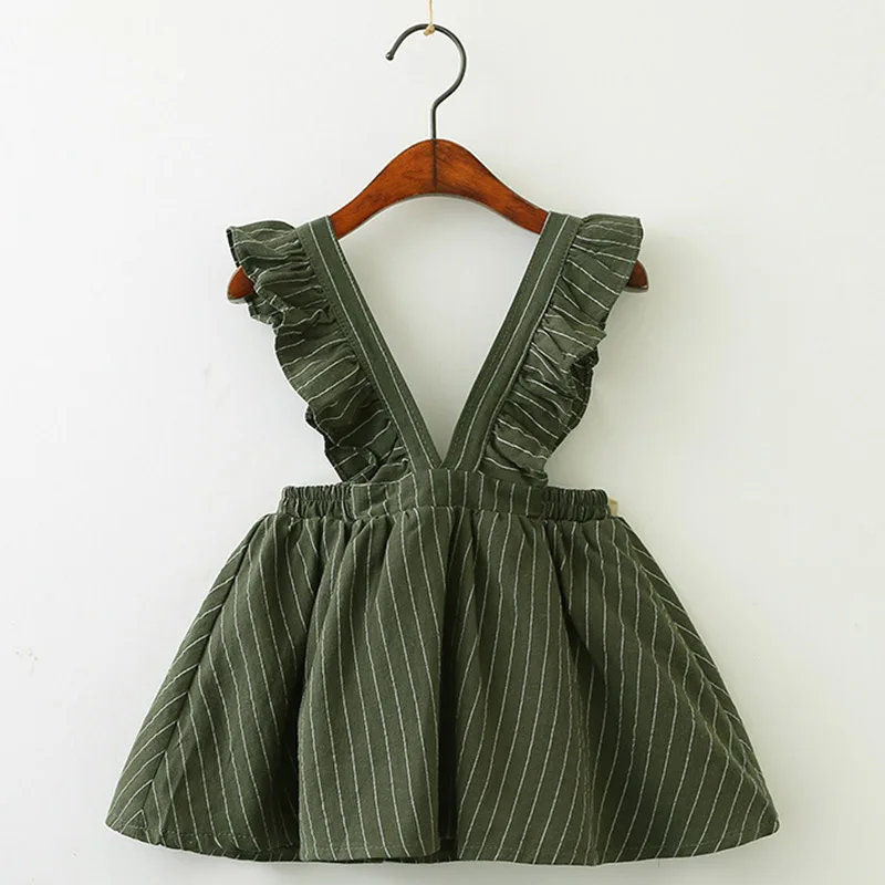 AX1033 green Keelorn/платья для девочек; детское платье принцессы в полоску с v-образным вырезом; платье на бретелях; детская одежда; Вечерние платья на бретелях для маленьких девочек - Цвет: AX1033 green