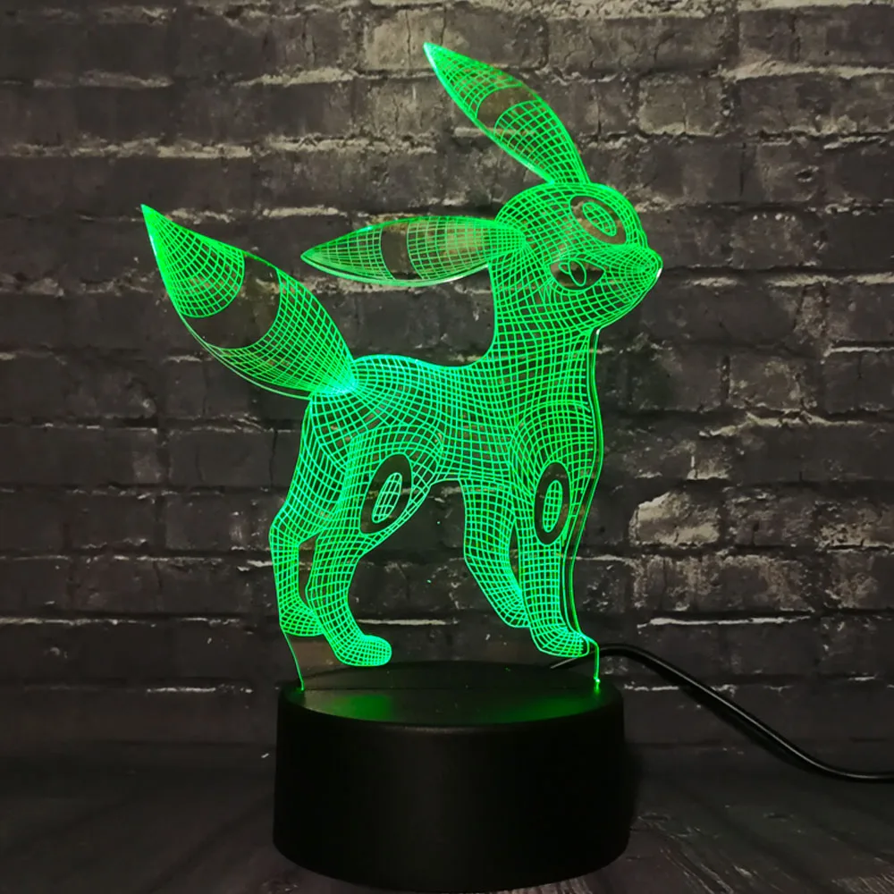 Новинка lamparas Pokemon Go Action 3D RGB лампа Пикачу Dragon Pokeball Ball Umbreon Bay подарок Ночной светильник светодиодный