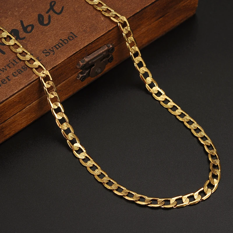 Bangrui горячее длинное ожерелье модное ювелирное изделие золотой цвет 6 мм 60 см