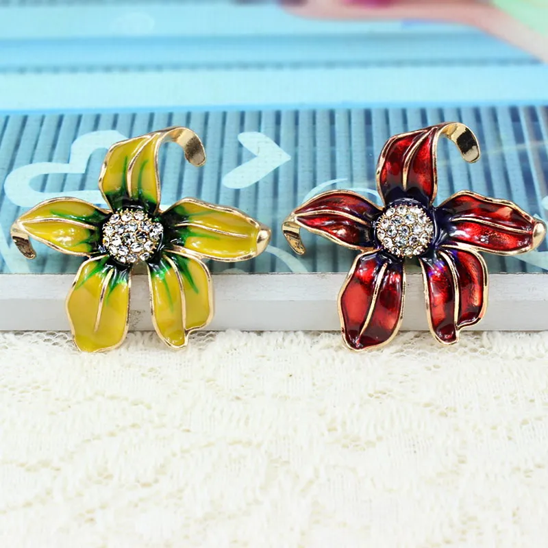 Очаровательные Ретро античные золотые броши в виде цветка для женщин