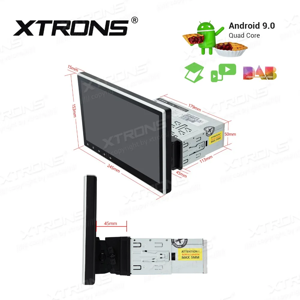 XTRONS 1 Din 10,1 ''Android 9,0 универсальный автомобильный мультимедийный Радио стерео плеер gps навигация OBD FM DAB wifi USB Bluetooth без DVD