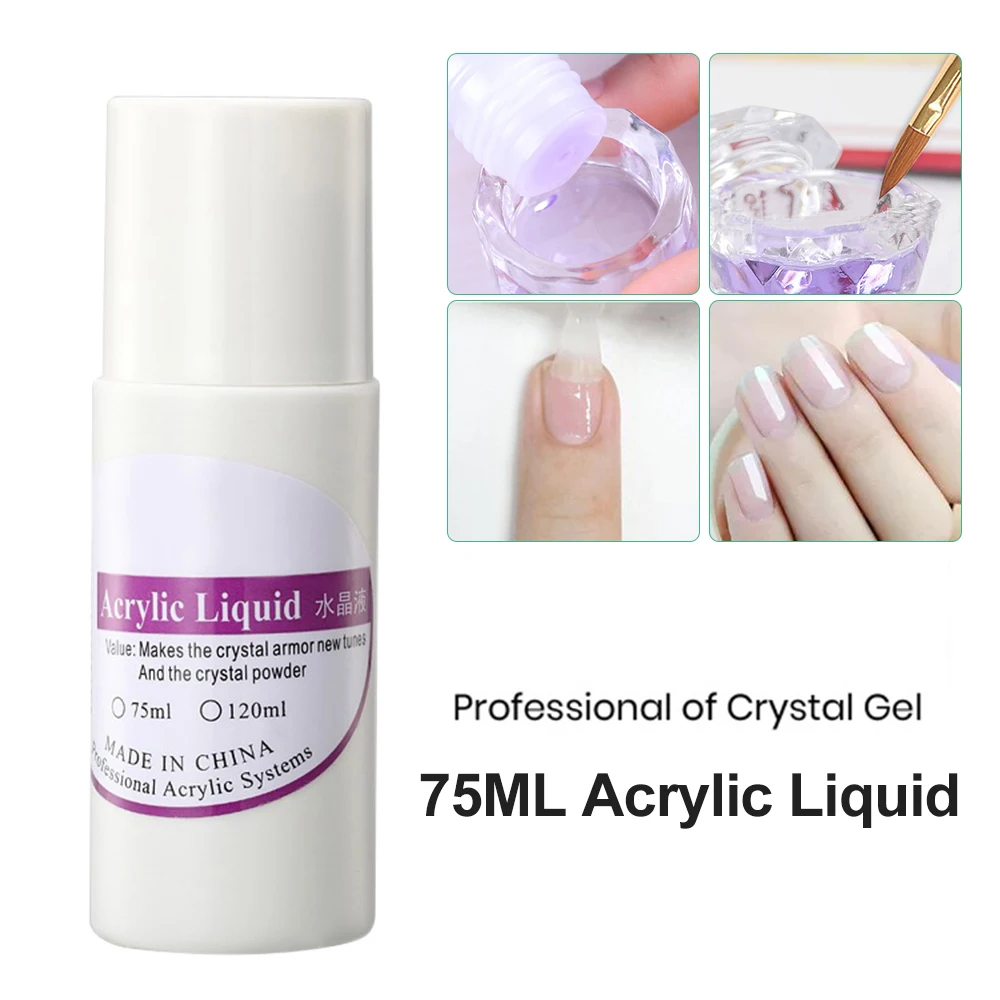75 мл Профессиональный акриловый порошок мономера гель с кристаллами Acrygel Builder Маникюр Дизайн ногтей украшения гель для наращивания ногтей порошок