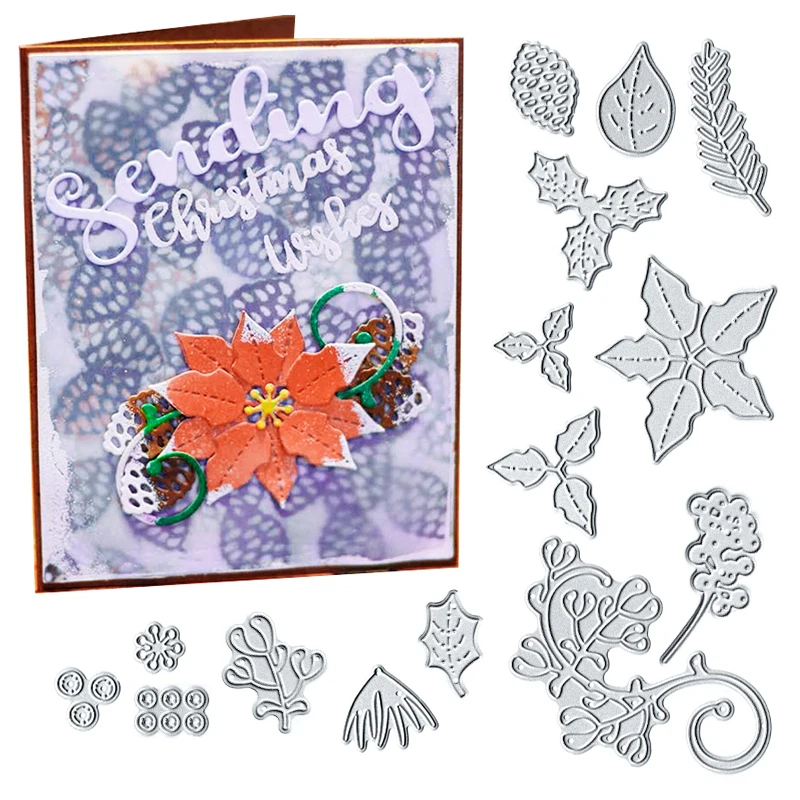 Металлические Вырубные штампы Julyarts скрапбукинг новые листья цветок лоза бумага