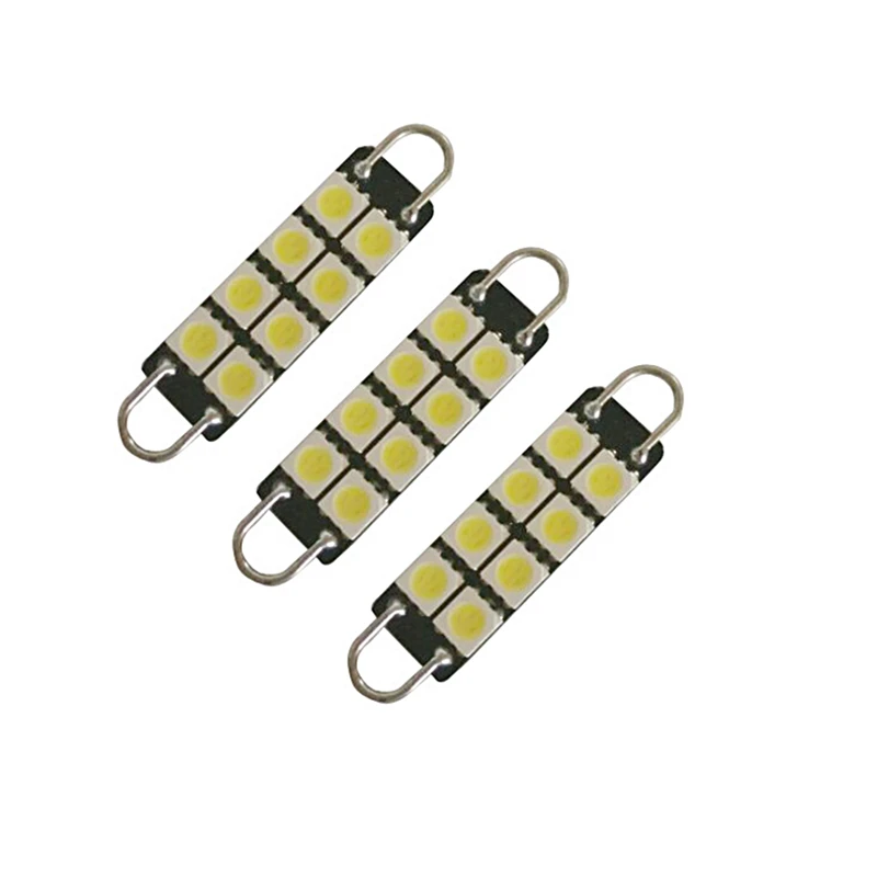 KEYECU 4 шт. 12 В белый 6000K 44 мм 8SMD 5050 гирлянда купольная карта интерьерсветильник