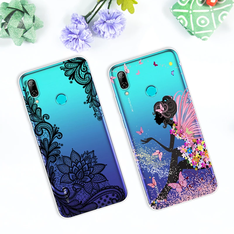 Чехол для Huawei P Smart 2019 6 21 дюймов прозрачный ТПУ с рисунком силиконовые чехлы