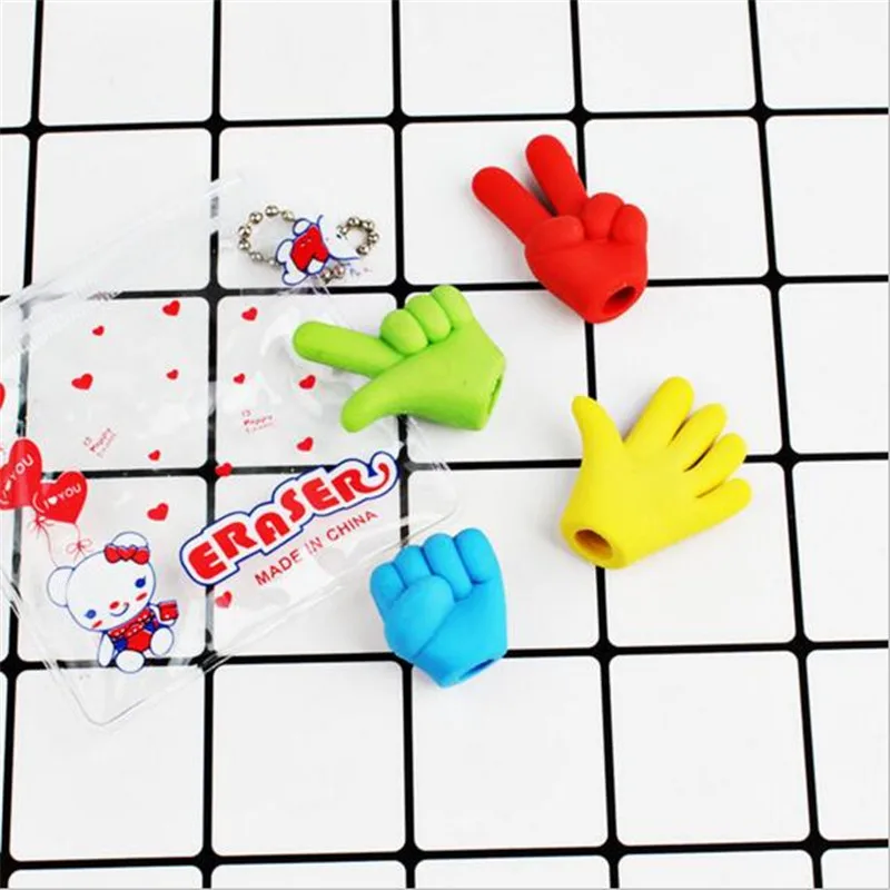 

4pieces/lots Korean stationery wholesale cartoon 3D solid stone scissors cloth modeling rubber student supplies