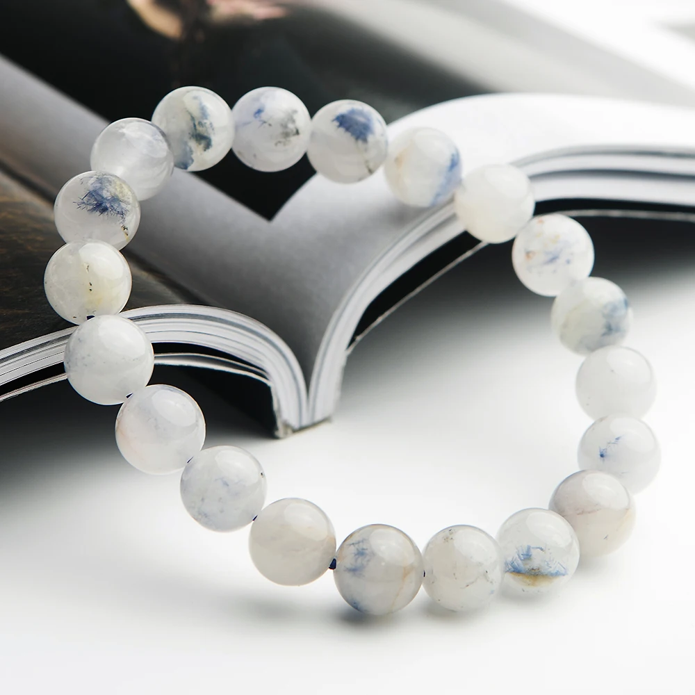 9 мм натуральный синий рутилированный кварцевый браслет Dumortierite для женщин и