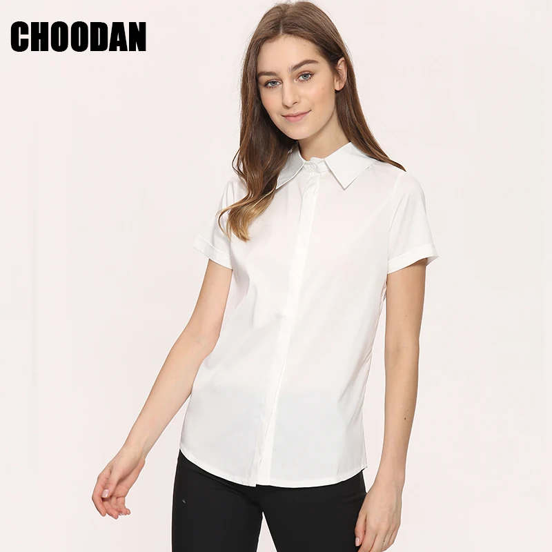 Блузка женская с коротким рукавом модный белый топ в Корейском стиле преппи