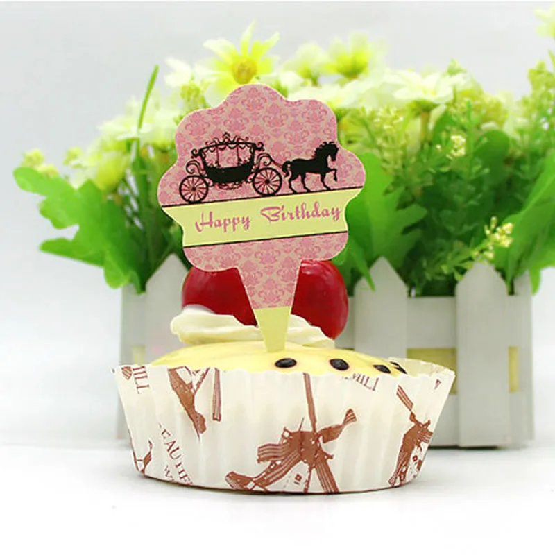50 шт./упаковка бумажные топперы для мороженого и капкейков | Дом сад