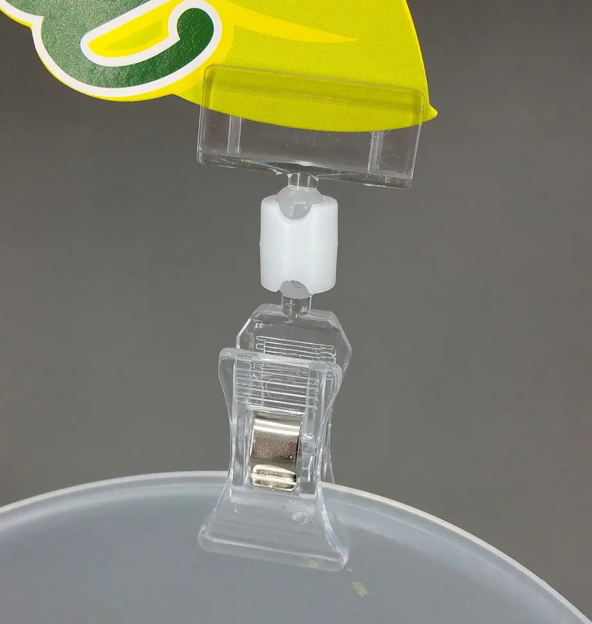 200 шт. прозрачный пластиковый акриловый держатель для карт и зажим супермаркета