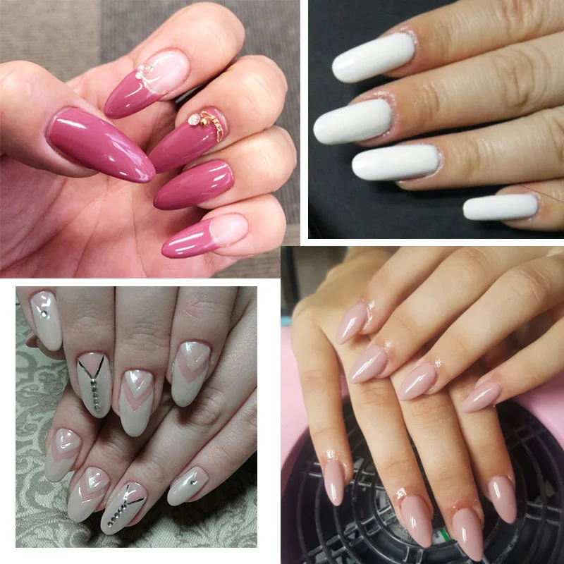 Beateal поли гель Наборы Nail Art французский прозрачный дизайн ногтей камуфляж Цвет
