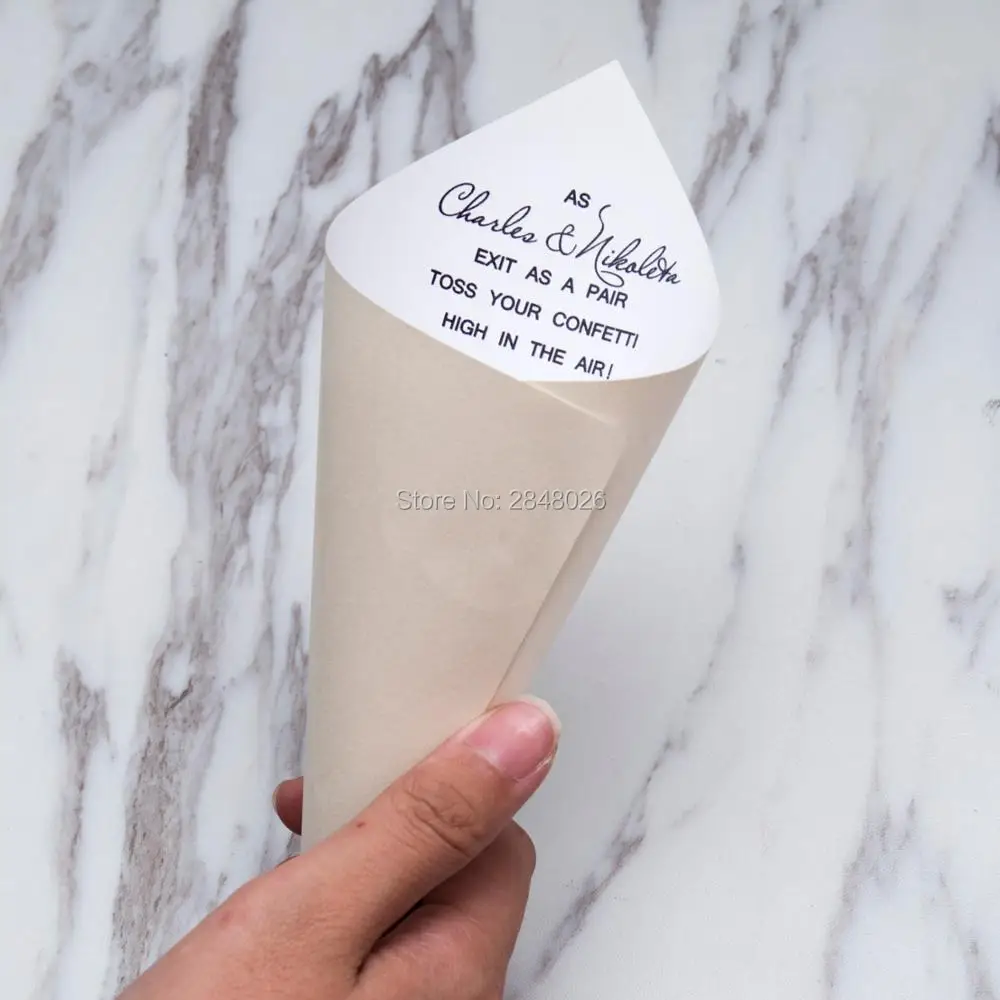 

Пользовательские свадебные лепестки свадебные конфетти конус, кремовая свадебная пользу, жемчужная тема партии стола,