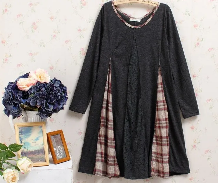 Этническое винтажное платье в стиле хиппи boho mori girl Туника femme harajuku готическое кимоно зимнее женское вязаное хлопковое платье Сарафан Ropas