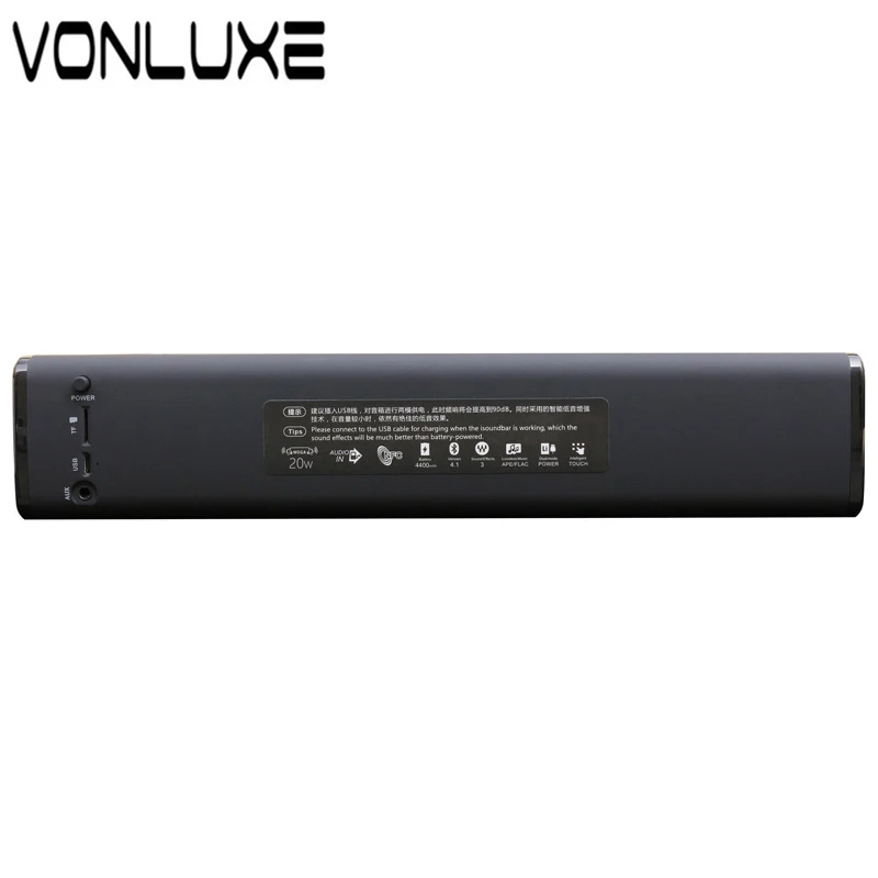 Большой Мощность 20 Вт Портативный Беспроводной Bluetooth Динамик Саундбар Super Bass