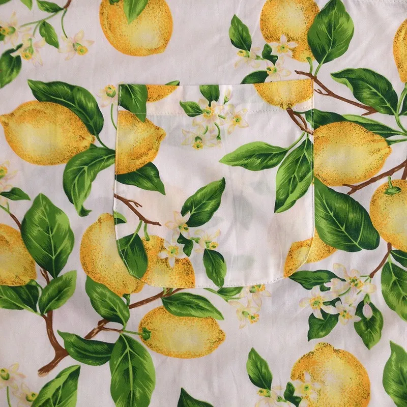 Ретро фартук с желтыми лимонами длинный женский унисекс для взрослых кухни