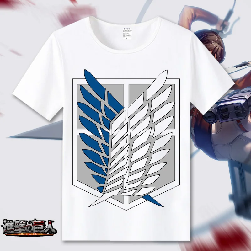Attack on Titan Cosplay T Shirt Scout Regiment Summet T-Shirt Shingeki no Kyojin Recon Corps Top Tee Halloween Cosplay Costume