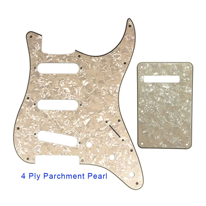 4ply parchment pearl Pleroo 11 винт гитара отверстия накладку с задней пластины костюм для США/Мексика Fender Stratocaster Стандартный SSS ST царапинам - Цвет: 4ply parchment pearl