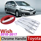 Хромированные наклейки на дверную ручку для Toyota Wish AE20, 20, 2010  2017, 2011, 2012, 2013, 2015, 2014, 2016