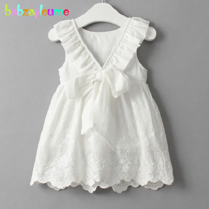 

0-7Years/Summer Style Children Clothes Sleeveless Kids Clothing Casual White Baby Girl Backless Dresses Cute Infant Dress BC1005