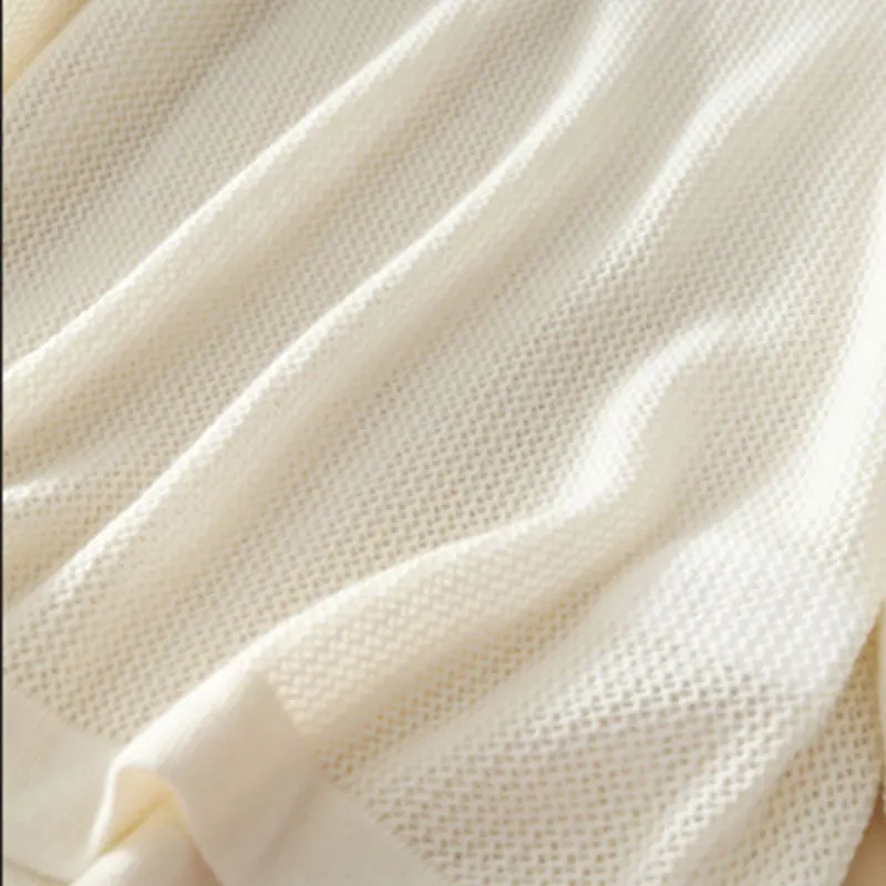 Женский кашемировый свитер Белый пуловер с v-образным вырезом и длинными