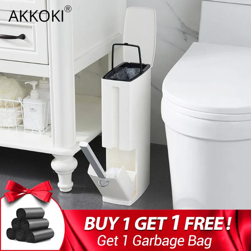 Экологически чистый пластиковый мусорный бак для ванной комнаты 6л с туалетной
